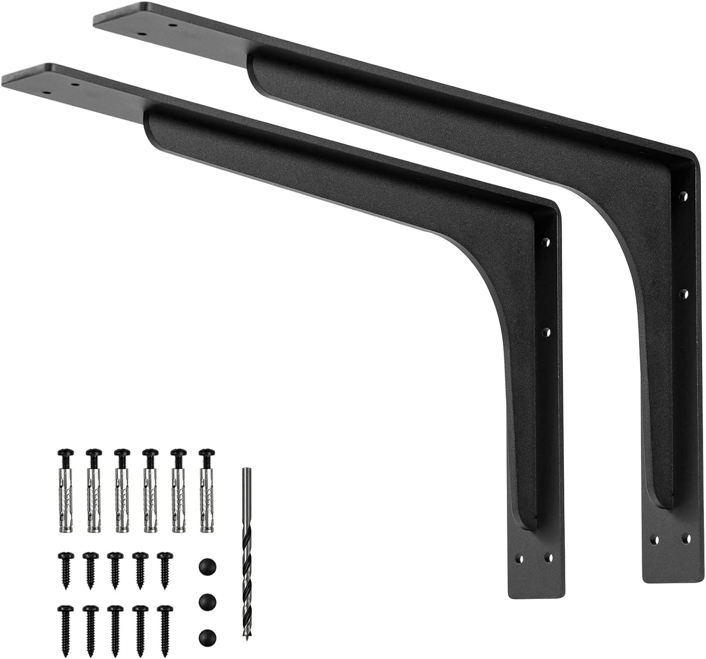 10"x 6"Shelf Bracket ,L Shelf Brackets,max Load 300lbs, Premium Alloy Metal Heavy Duty Shelf Bracket, high Strength Mounting Hardware Included, countertop Support,Corner Brace,Pack of 4.
