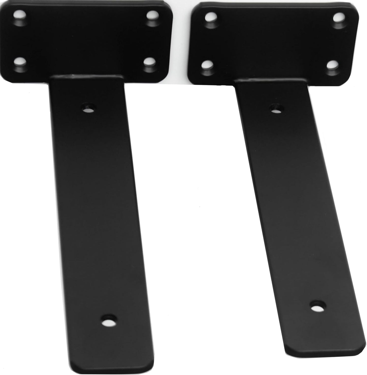 12 Pack - 12 inch Black Hidden L Shelf Bracket (1/5 Inch Thicked) Iron Floating Shelf Brackets Rustic Industrial Metal Brackets for Shelf Support