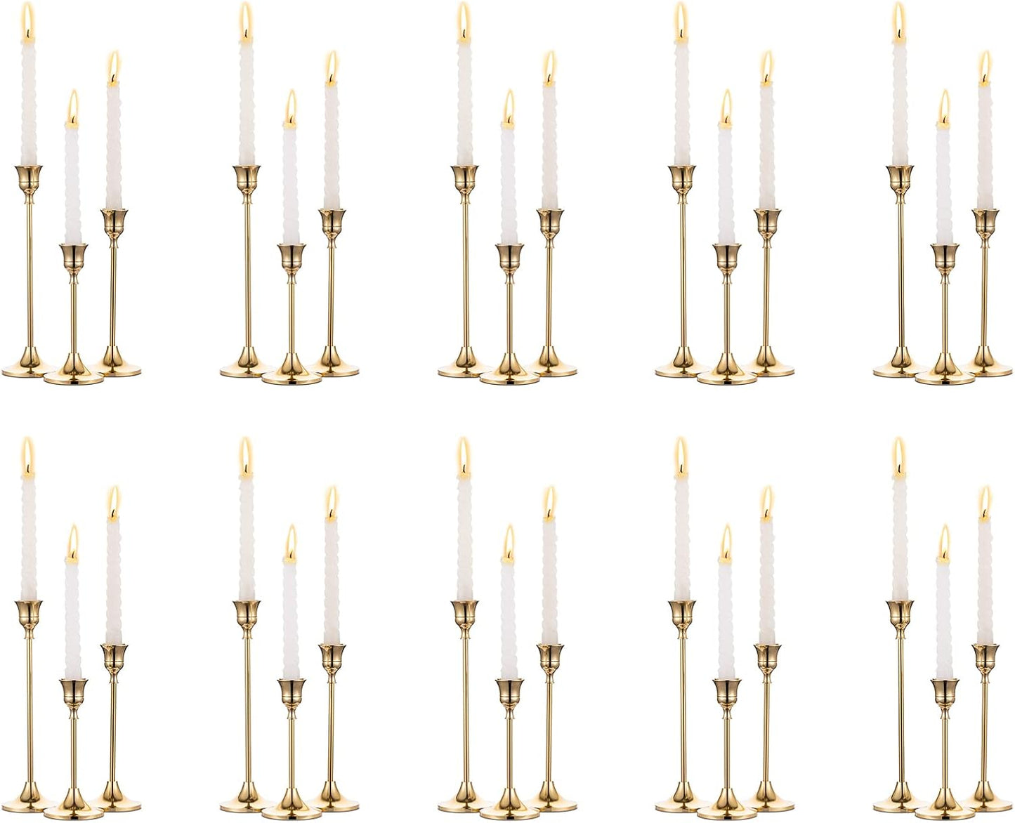 Nuptio Black Candle Holder Candlestick Holders Candle Sticks Holder Tapered Candle Holder Gothic Taper Candle Holders for Halloween Christmas Party Mantel Dinner Home Decoration 2 Sets(6 Pcs)