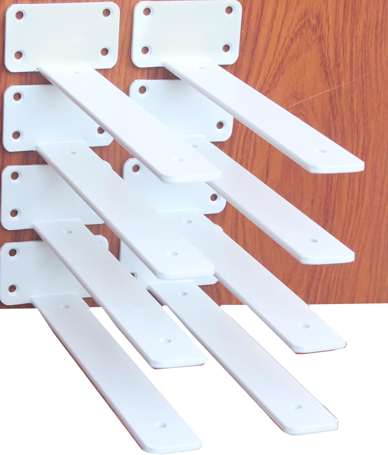 12 Pack - 10 inch Black Hidden L Shelf Bracket (1/5 Inch Thicked) Iron Floating Shelf Brackets Rustic Industrial Metal Brackets for Shelf Support