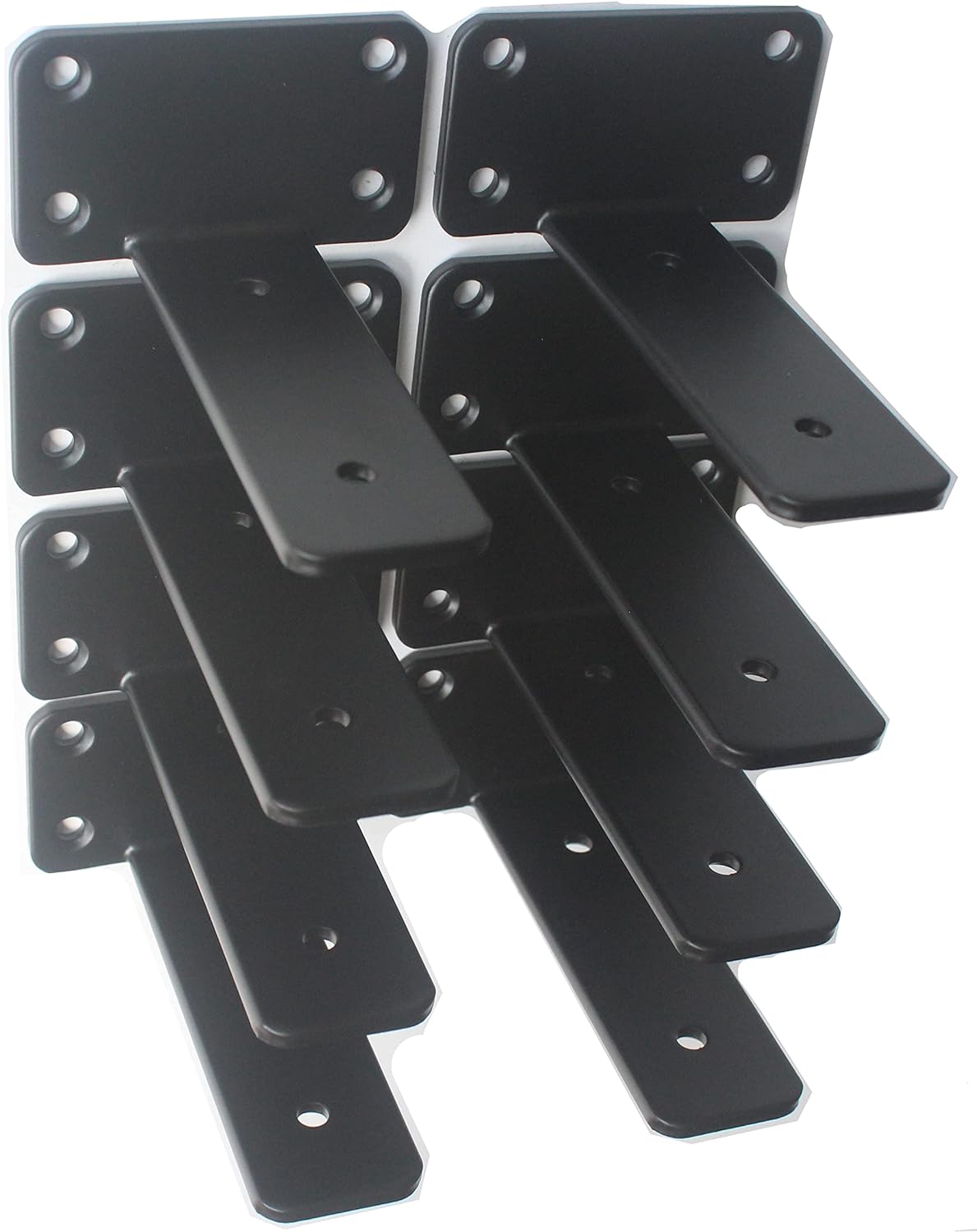 12 Pack - 12 inch Black Hidden L Shelf Bracket (1/5 Inch Thicked) Iron Floating Shelf Brackets Rustic Industrial Metal Brackets for Shelf Support
