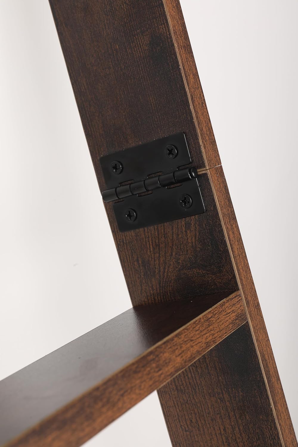 Blanket Ladder for Living Room and Bedroom, 5ft 8 inch, 6-Tier Wall Leaning Laminate Snag Free Construction (Rustic Hickory) Rustic Decorative Farmhouse Blanket Storage, Quilt Rack, Ladder Shelf