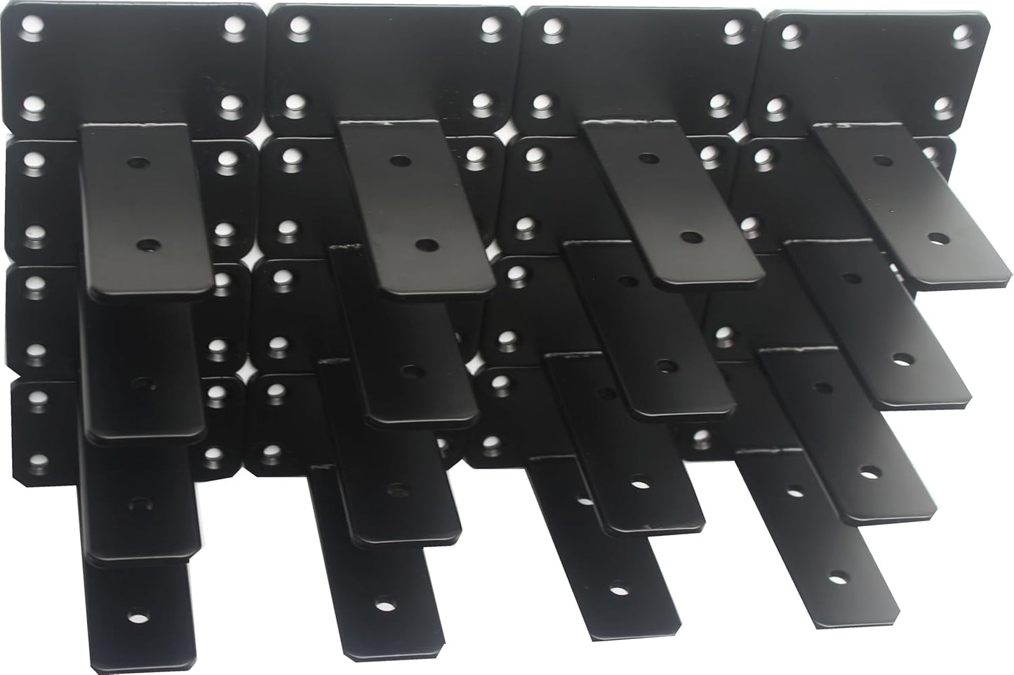 12 Pack - 12 inch Black Hidden L Shelf Bracket (1/5 Inch Thicked) Iron Floating Shelf Brackets Rustic Industrial Metal Brackets for Shelf Support