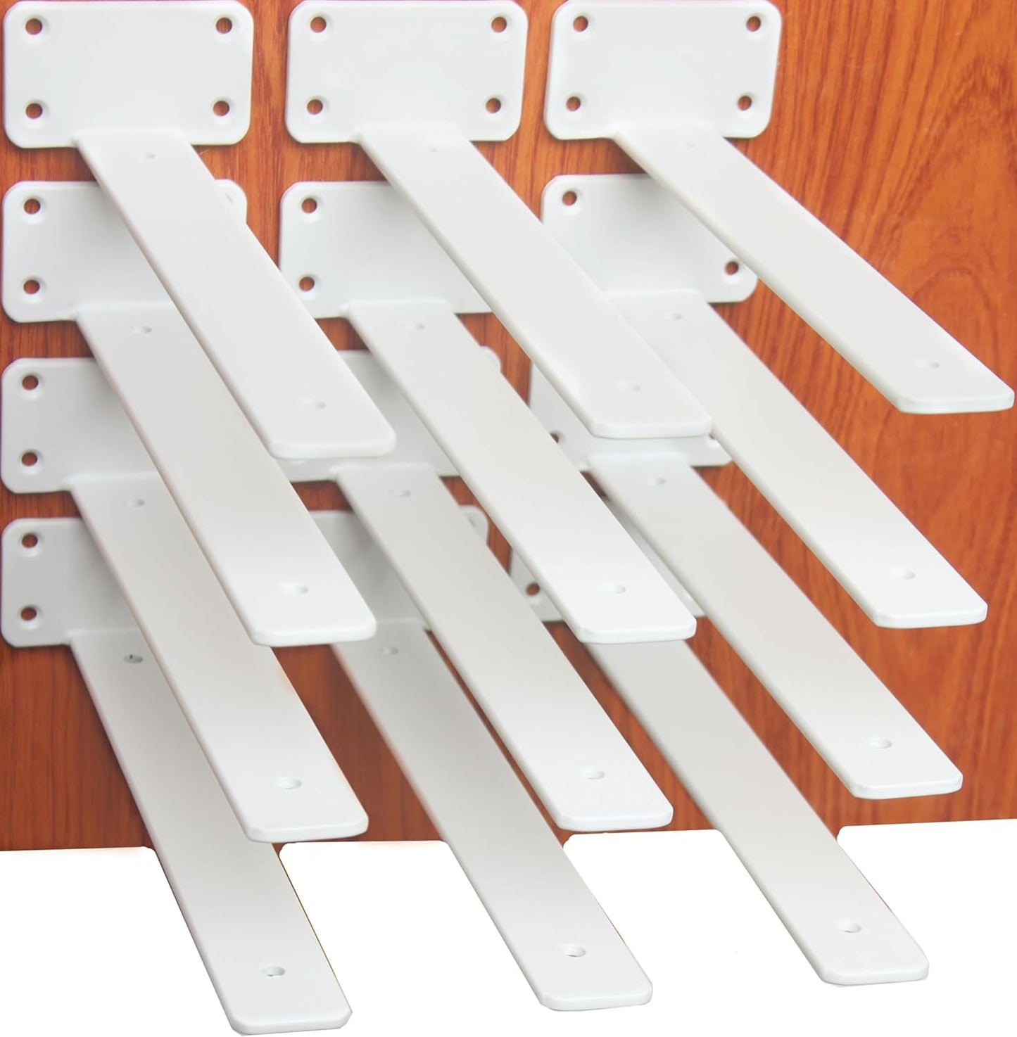 12 Pack - 12 inch Black Hidden L Shelf Bracket (1/5 Inch Thicked) Iron Floating Shelf Brackets Rustic Industrial Metal Brackets for Shelf Support