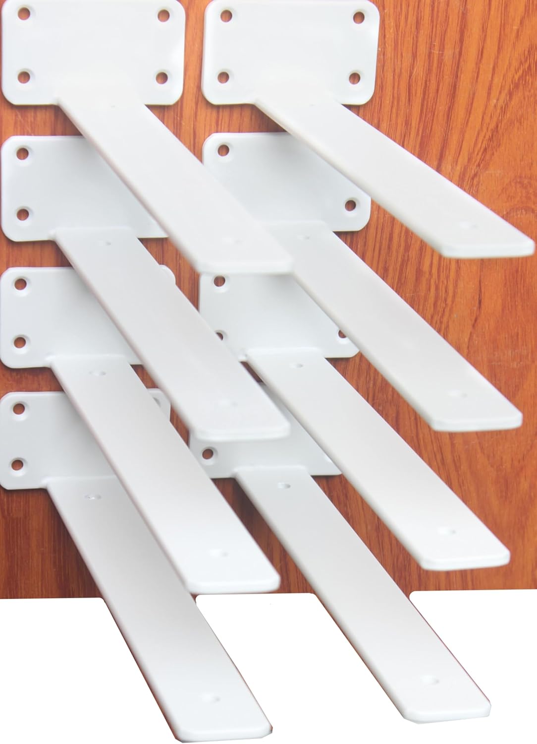 12 Pack - 10 inch Black Hidden L Shelf Bracket (1/5 Inch Thicked) Iron Floating Shelf Brackets Rustic Industrial Metal Brackets for Shelf Support