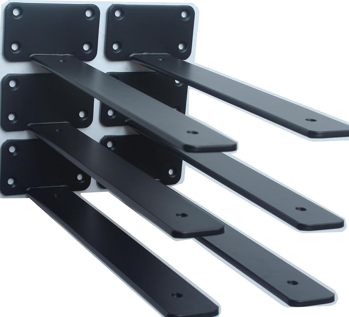 12 Pack - 12 inch Black Hidden L Shelf Bracket (1/5 Inch Thicked) Iron Floating Shelf Brackets Rustic Industrial Metal Brackets for Shelf Support